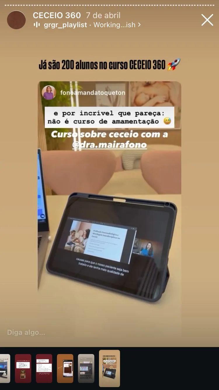 Depoimento de aluna do curso da Dra. Maira