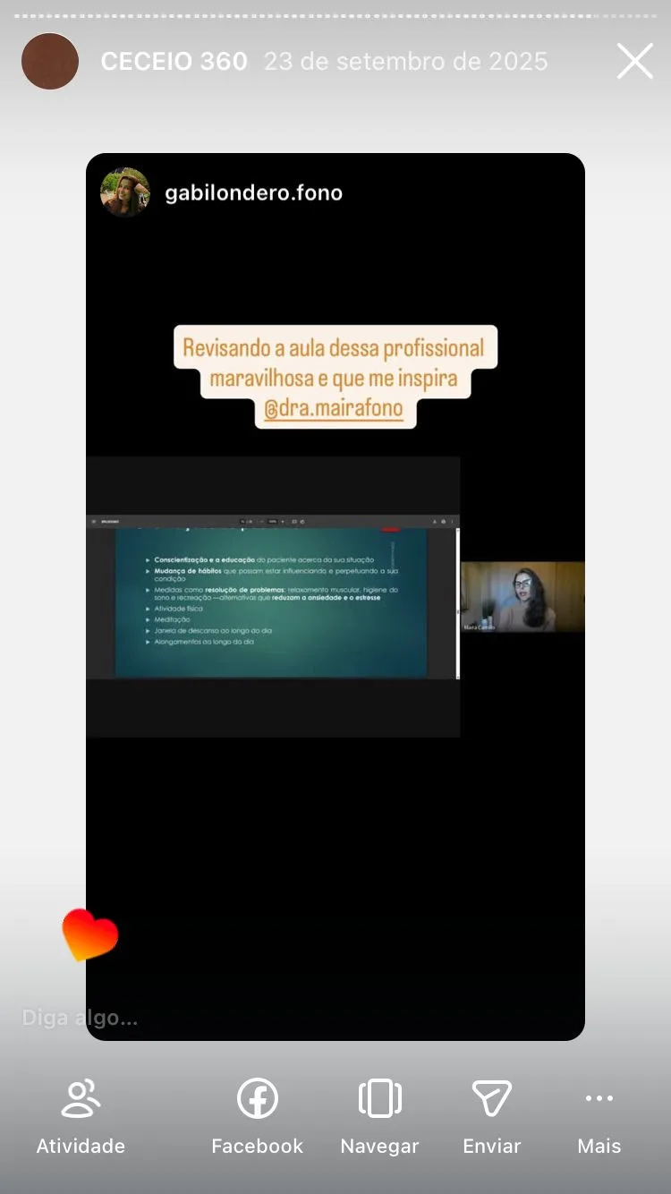 Depoimento de aluna do curso da Dra. Maira