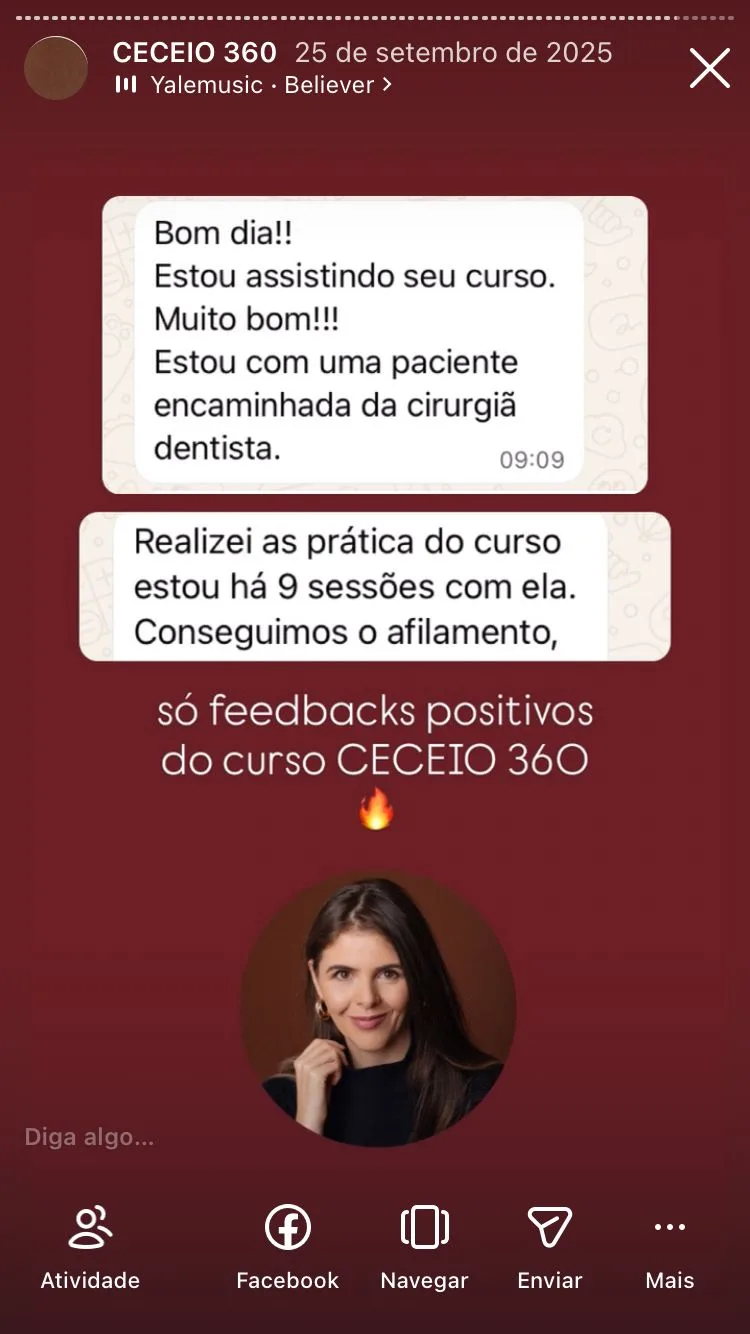 Depoimento de aluna do curso da Dra. Maira