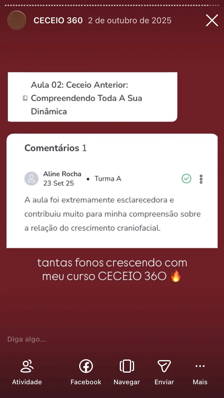 Depoimento de aluna do curso da Dra. Maira