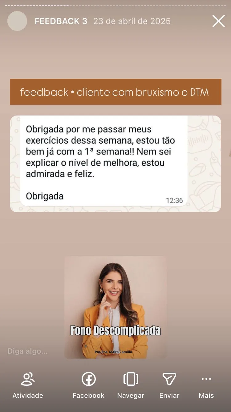 Depoimento de paciente sobre o tratamento com a Dra. Maira