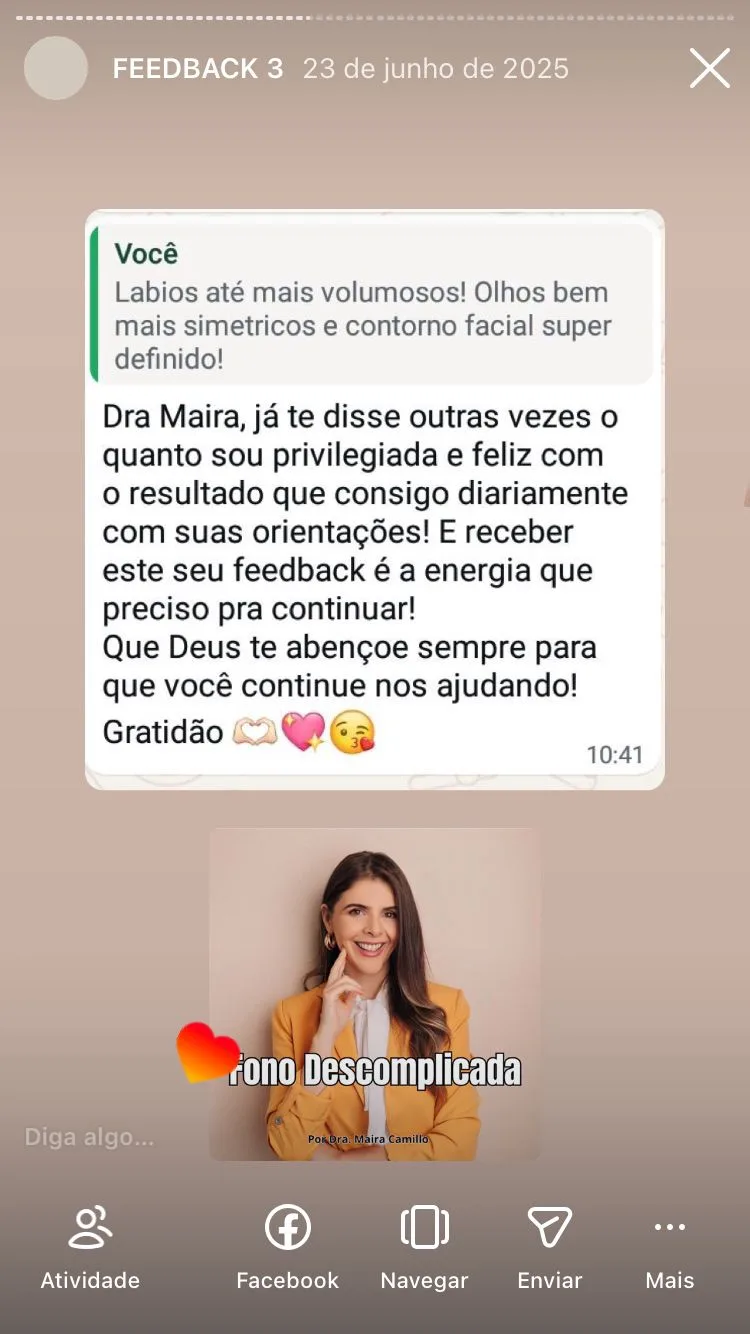 Depoimento de paciente sobre o tratamento com a Dra. Maira